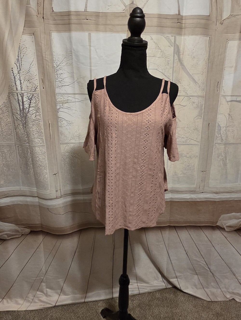 Kohl's Blush Pink Cold-Shoulder Knit Tank Top